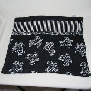 Aloha Black Turtle Print Sarong Scarf 42 x 68 Tropical Hawaiian